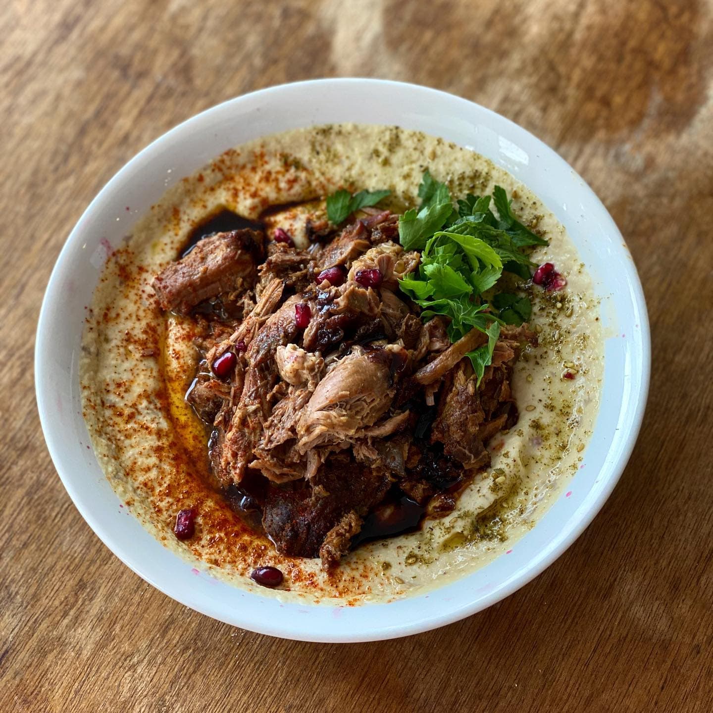 Hummus with Moroccan Lamb